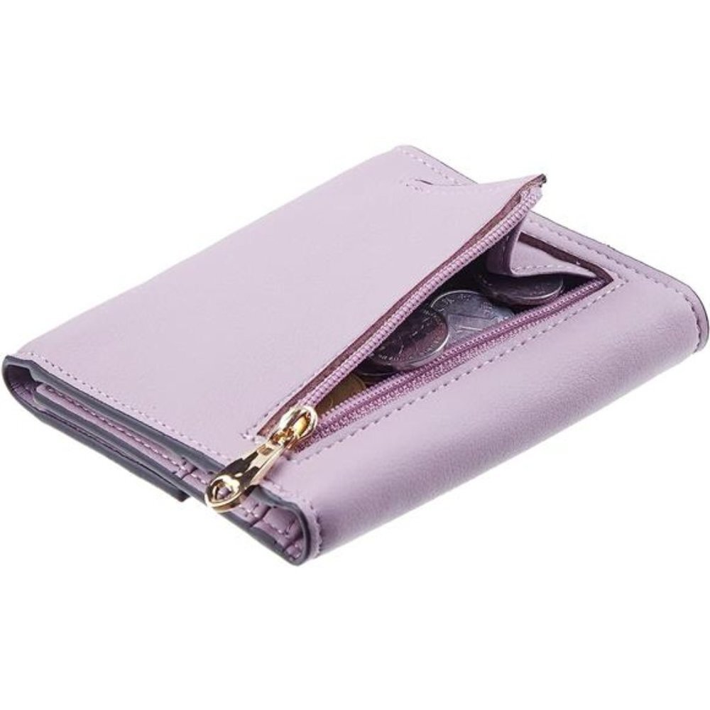 RFID Blocking Small Mini Compact Wallet Coin Pouch Holder Trifold Card Holder